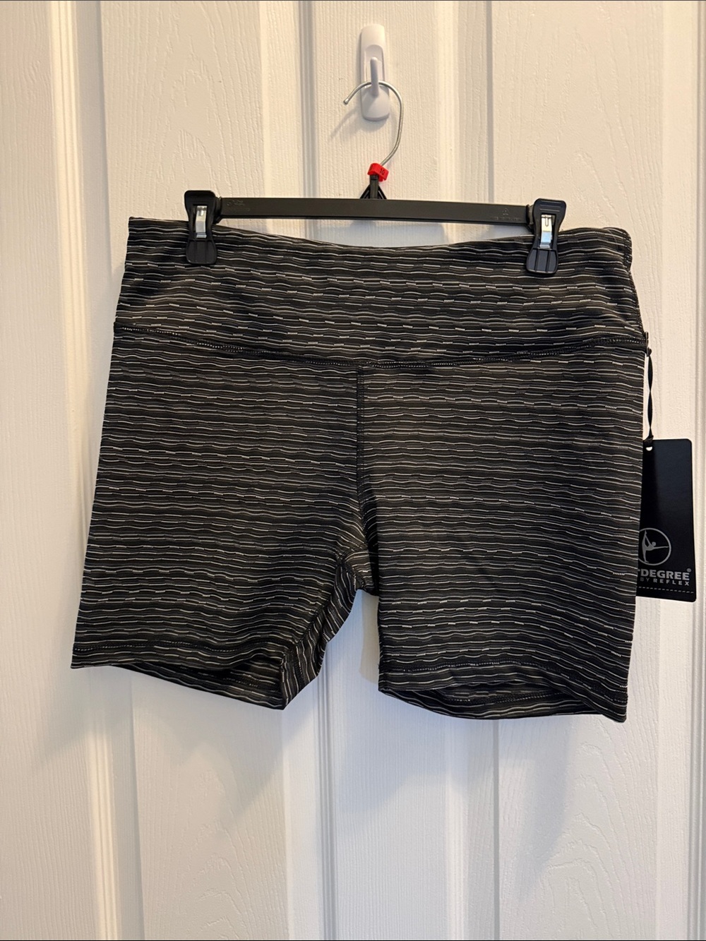 90 Degrees Women’s Black Striped Performance Bike Shorts